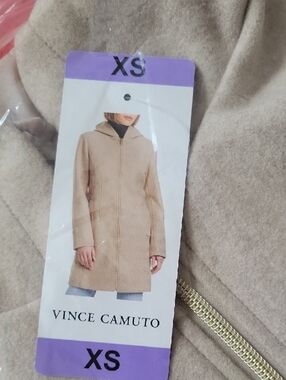 Vince Camuto Tan Hooded Trench Coat